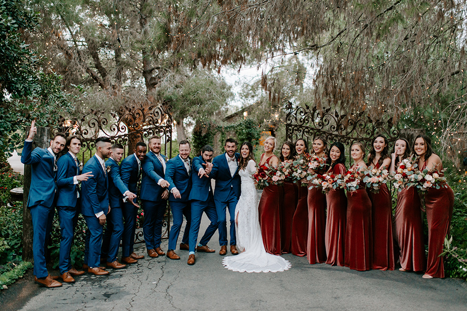  bohemian orange wedding – bridal party 