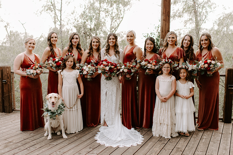  bohemian orange wedding – bridesmaids 