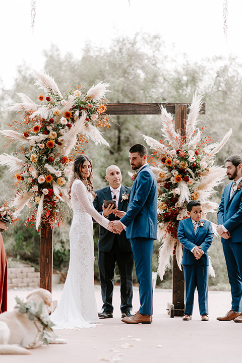  bohemian orange wedding – ceremony 