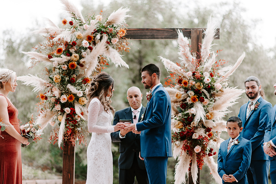  bohemian orange wedding – ceremony 