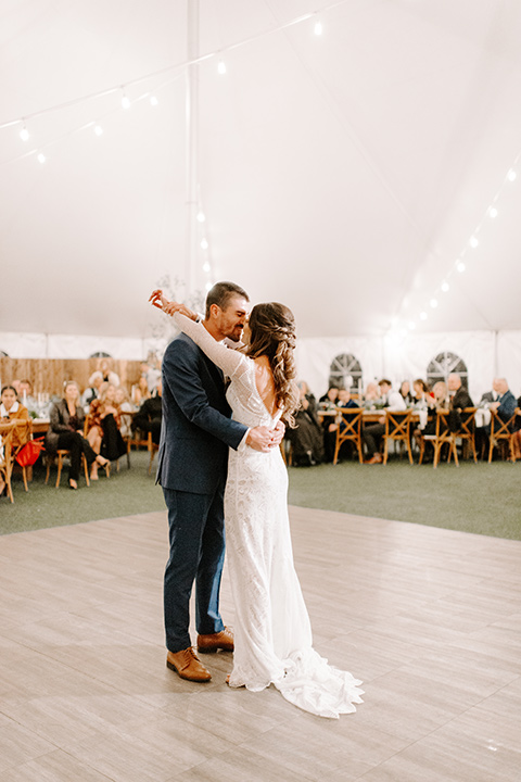  bohemian orange wedding – first dance 