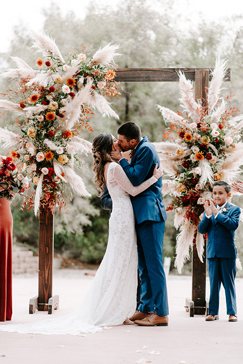  bohemian orange wedding – ceremony 