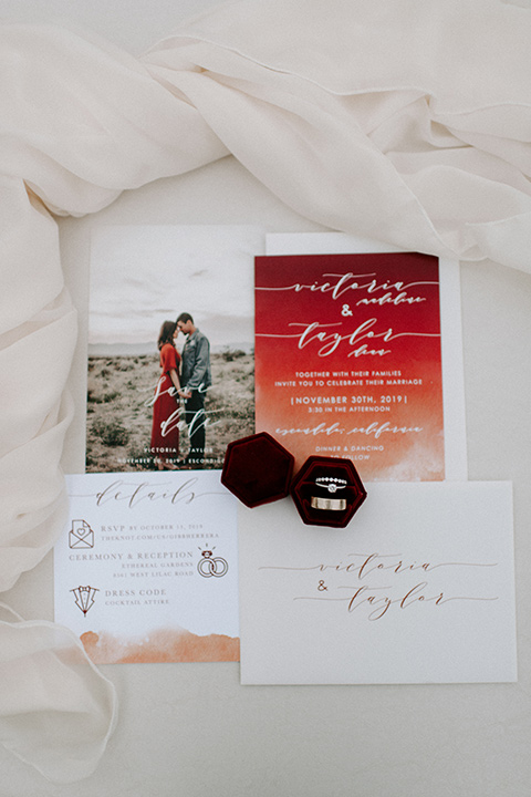  bohemian orange wedding – invitations 