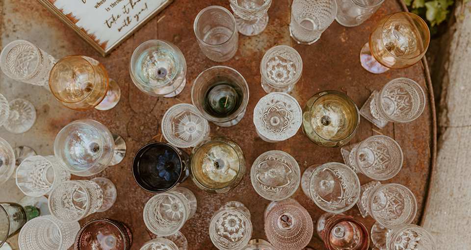  antique wedding glasses for wedding favors