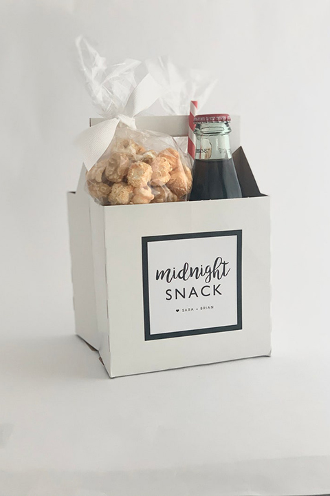  midnight snacks gift bags for wedding favors