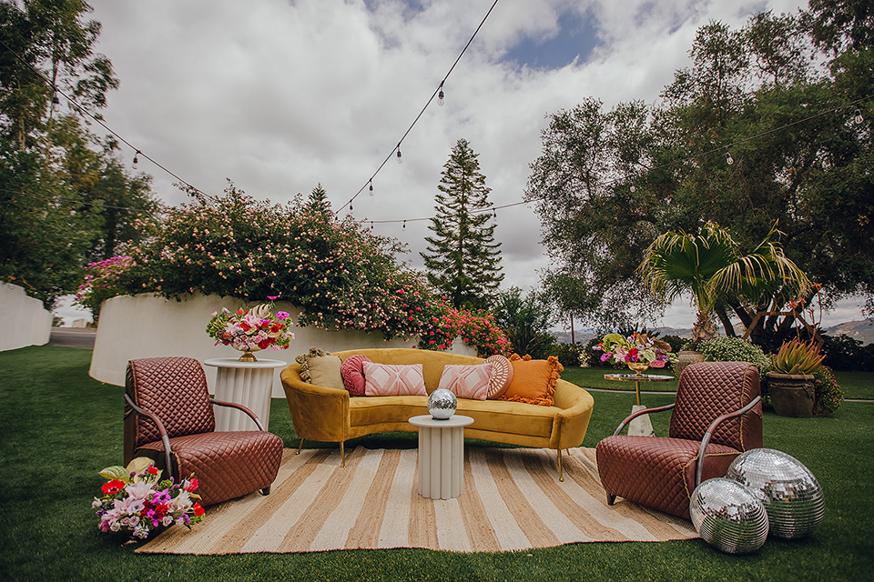  micro airbnb wedding with the bride and groom in suits – decor
