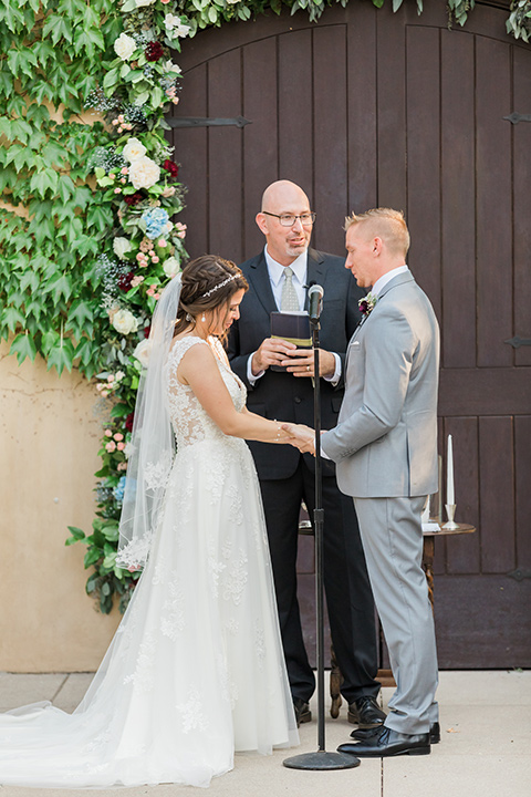  baseball inspired wedding with light blue and white details – ceremony 