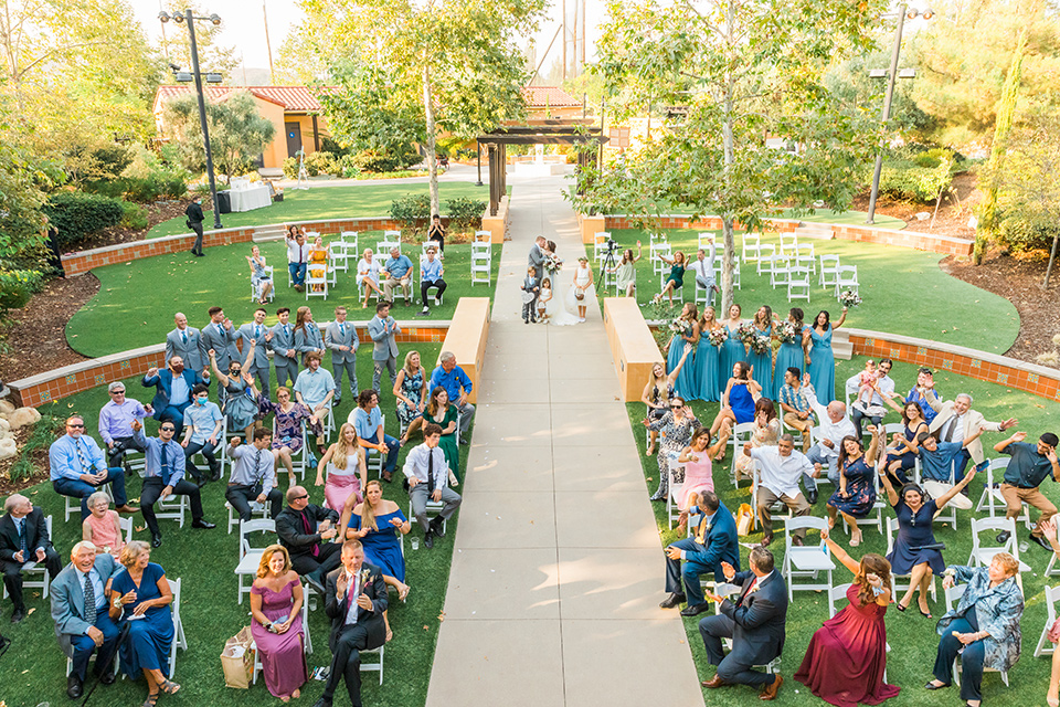  baseball inspired wedding with light blue and white details – ceremony space 