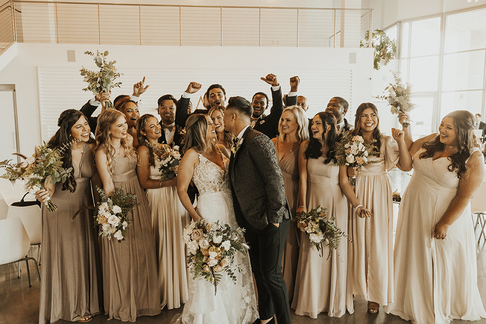  black + neutral modern wedding – bridal party 