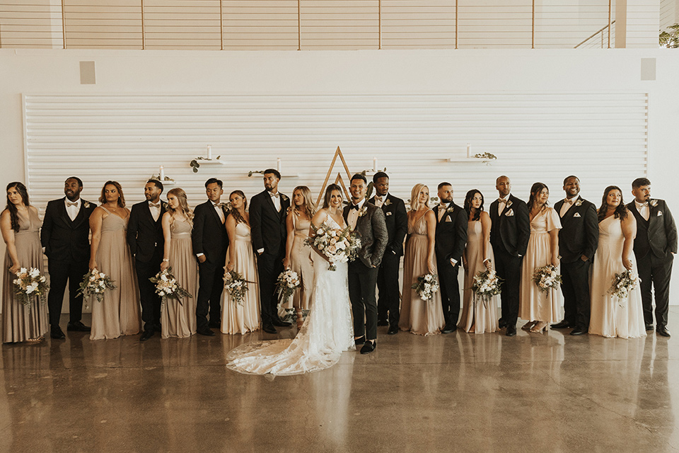  black + neutral modern wedding – bridal party 