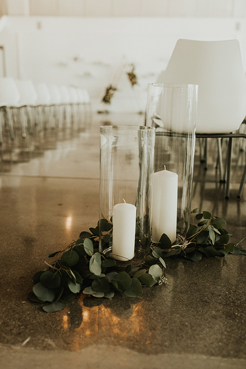  black + neutral modern wedding – ceremony candles