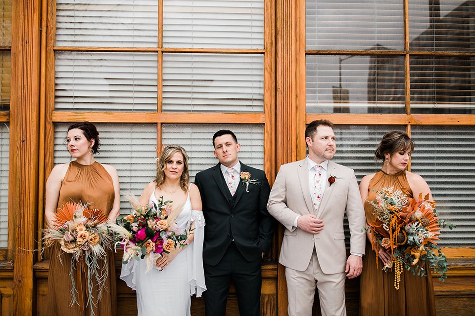  fall navy, green, and orange wedding – bridal party 