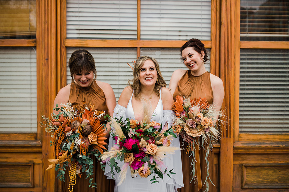  fall navy, green, and orange wedding – bridesmaids