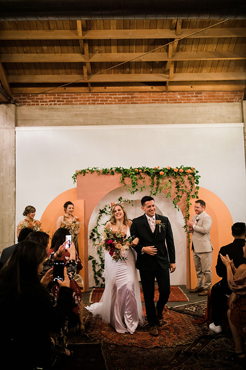  fall navy, green, and orange wedding – ceremony 