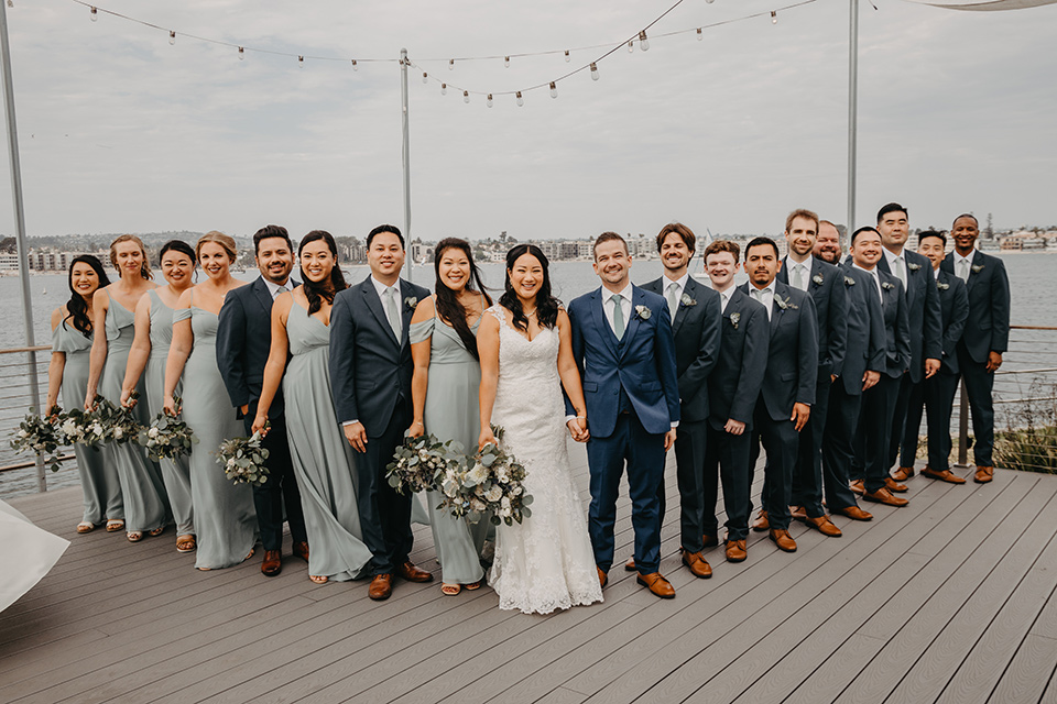  blue and red wedding- bridal party