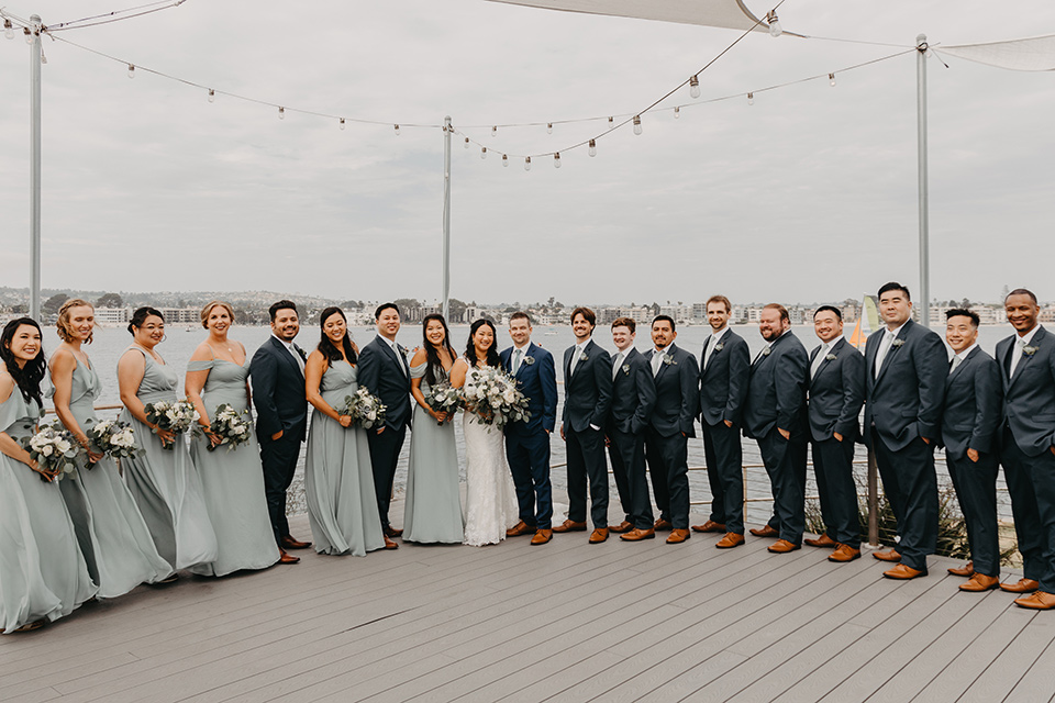  blue and red wedding- bridal party