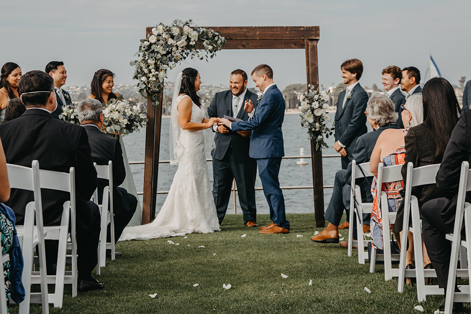  blue and red wedding- ceremony