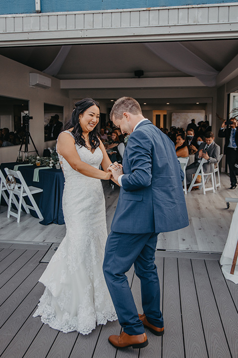  blue and red wedding- ceremony decor 