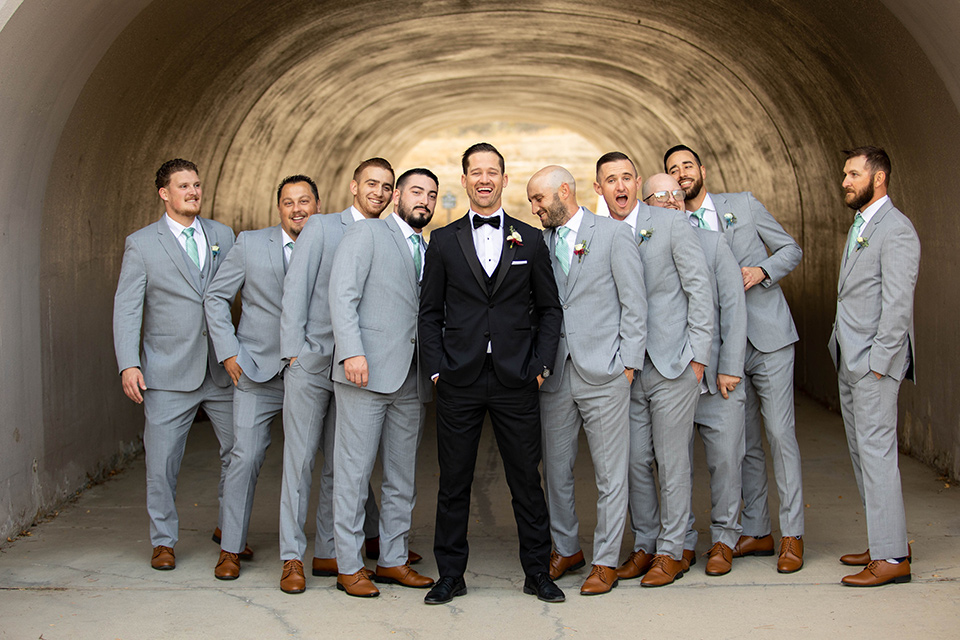  grey and black rustic wedding in Temecula – groomsmen