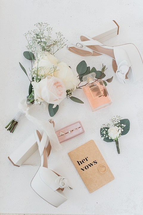  tan and pink garden wedding with floral bridesmaid dresses and the groom and groomsmen in tan suits – invitations 