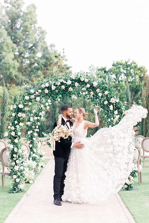  caramel mountain wedding with  black tie flare and the groom in a black velvet tuxedo – ceremony decor 