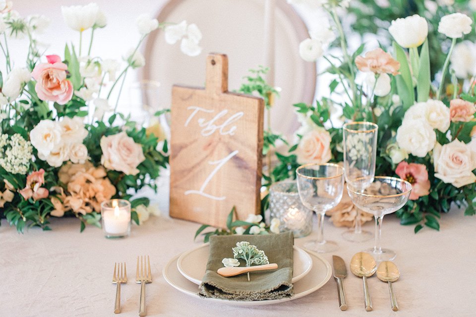  caramel mountain wedding with  black tie flare and the groom in a black velvet tuxedo – table decor