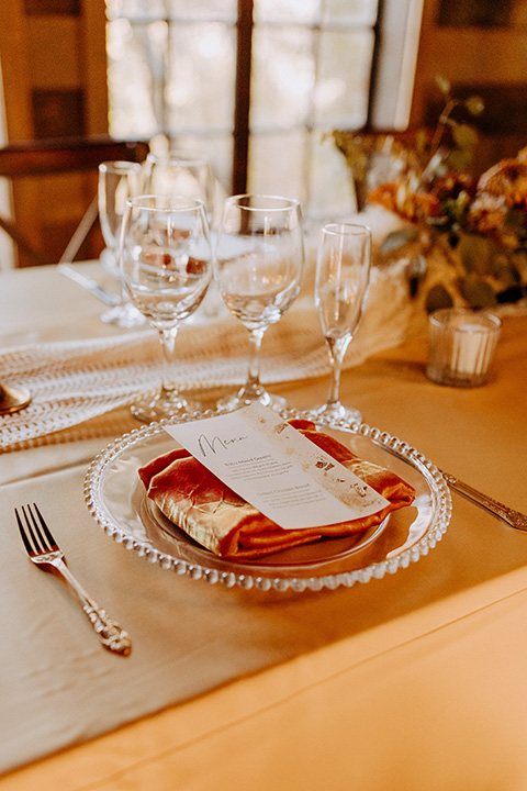  rustic bohemian wedding with brown and gold color scheme – flatware and decor
