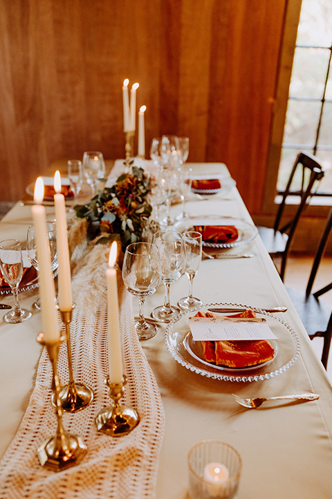  rustic bohemian wedding with brown and gold color scheme – flatware and decor 