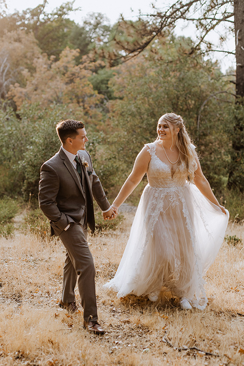  rustic wedding with café brown suits and mint bridesmaids dresses 