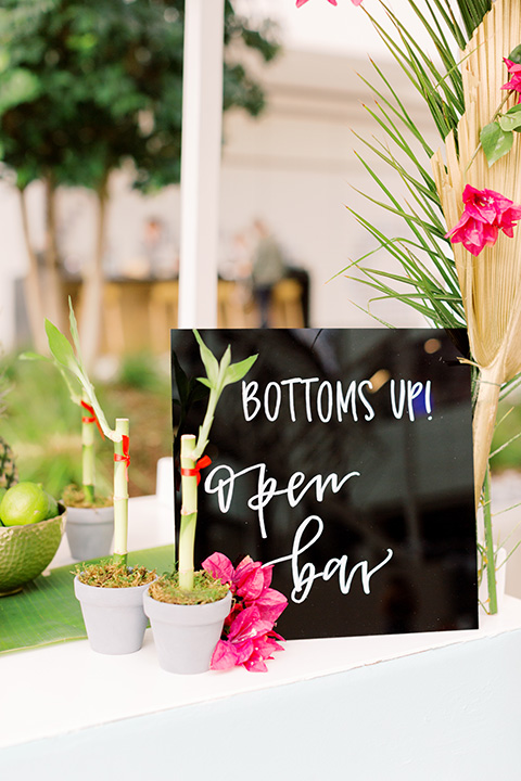  tropical and gold wedding with red accents - bar 
