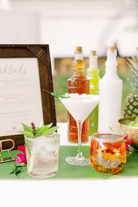  tropical and gold wedding with red accents - bar 