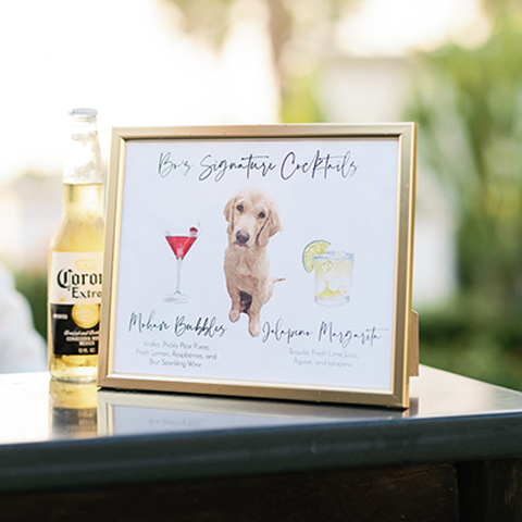  how to incorporate your dog into your wedding – custom cocktails 