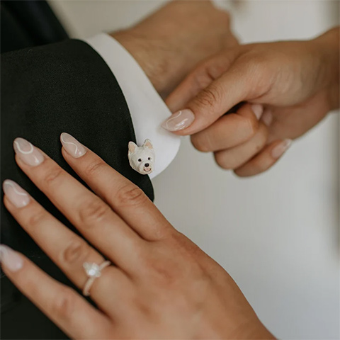  how to incorporate your dog into your wedding – cufflinks 