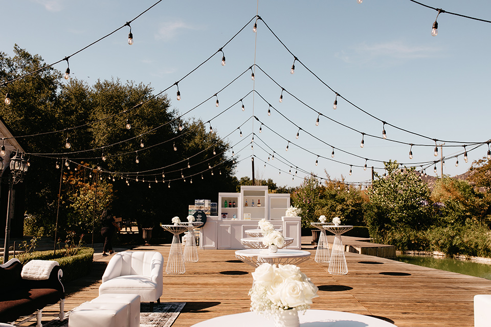  black and white wedding design with luxe details – reception space