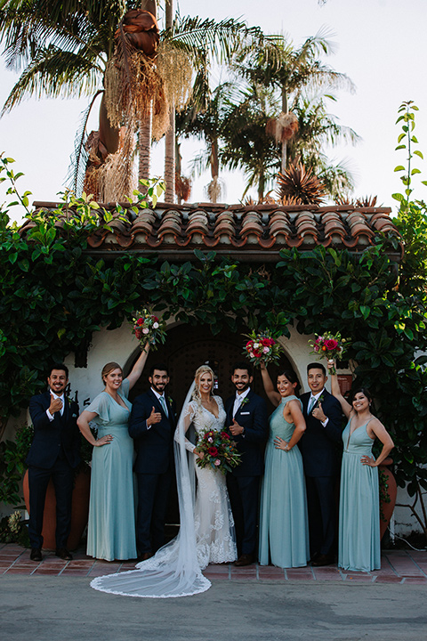 blue wedding with Spanish touches