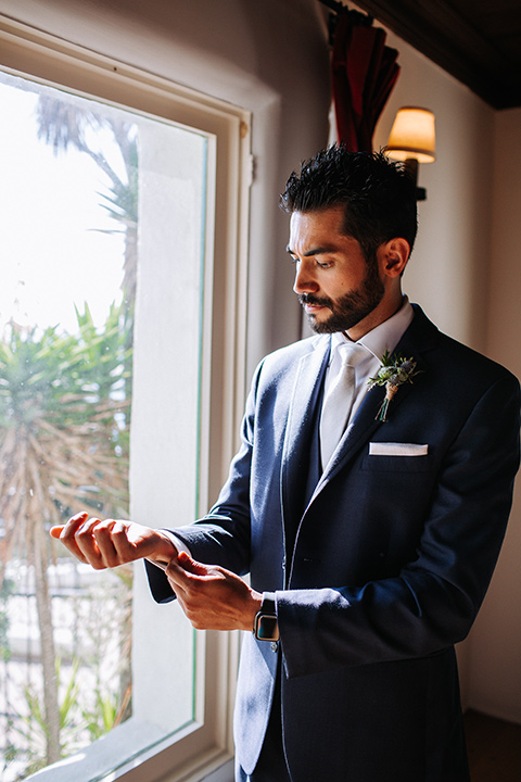 blue wedding with Spanish touches