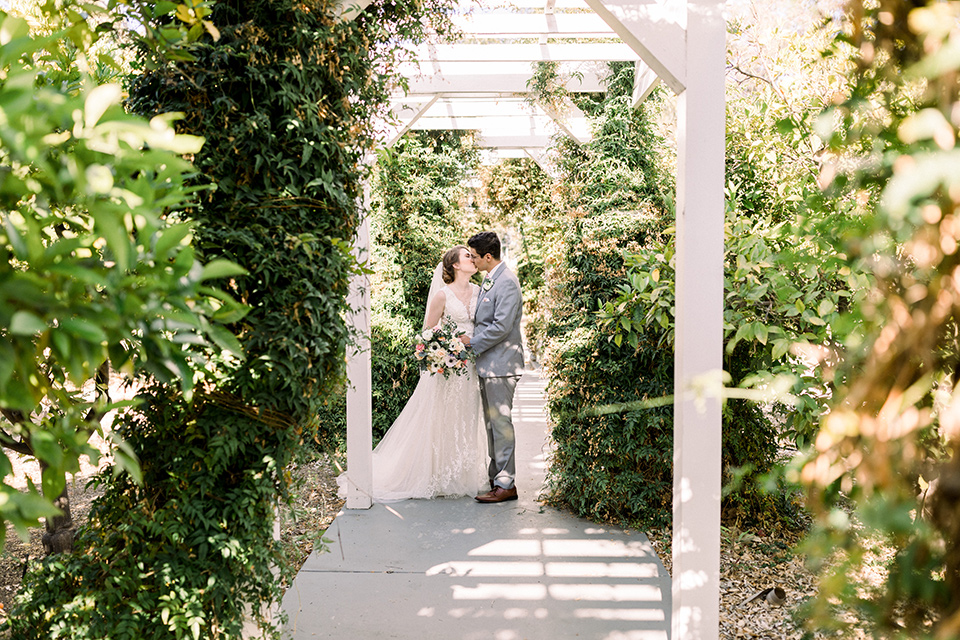  grey and pink wedding with rustic garden charm 