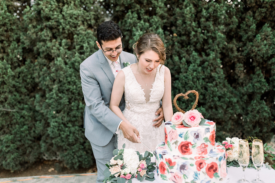  grey and pink wedding with rustic garden charm 