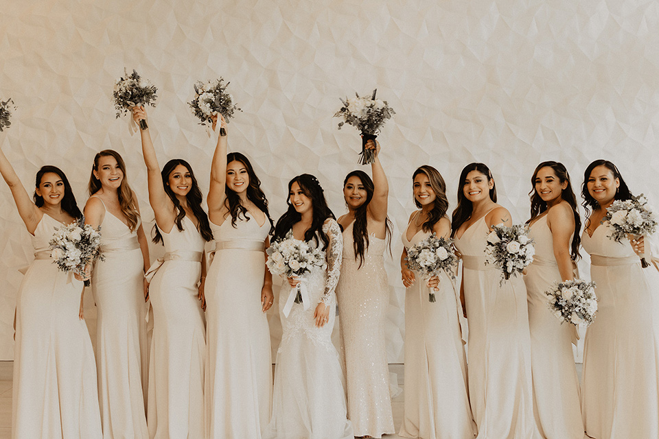  neutral modern wedding – bridesmaids 