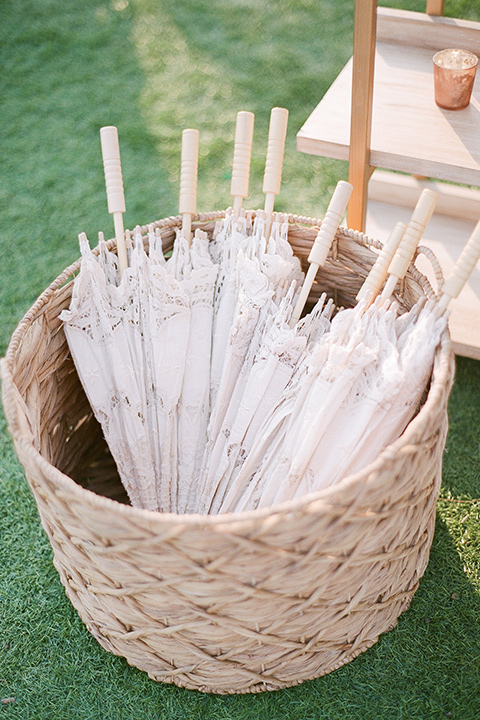  hilltop garden wedding with springtime details –parasols 