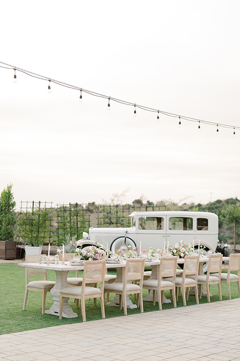  hilltop garden wedding with springtime details – reception tables