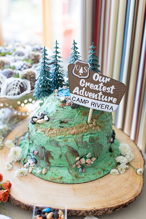  garden wedding with a green and pink color scheme – cake 