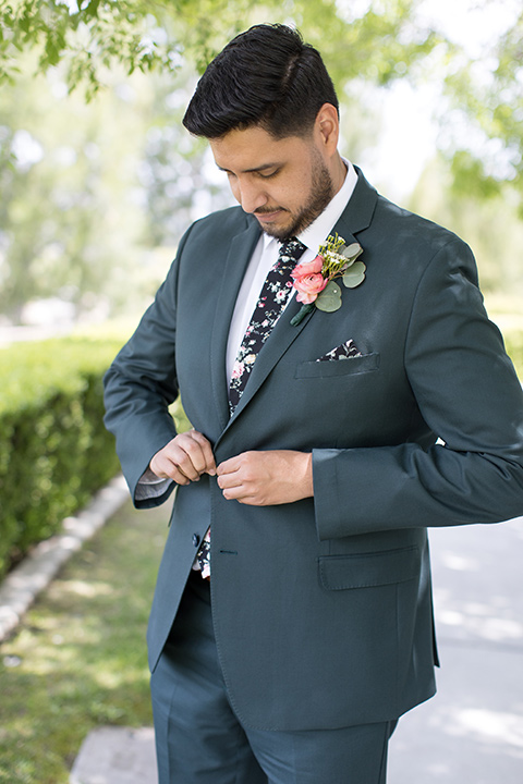  garden wedding with a green and pink color scheme – groom 