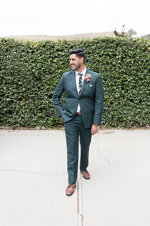  garden wedding with a green and pink color scheme – groom 