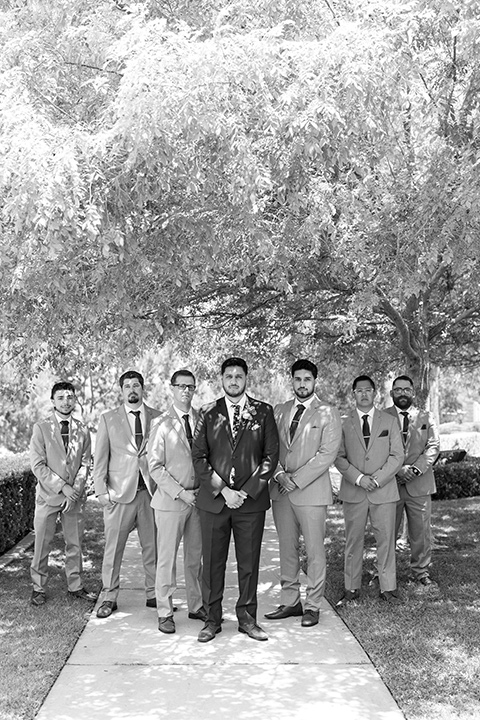  garden wedding with a green and pink color scheme – groomsmen 