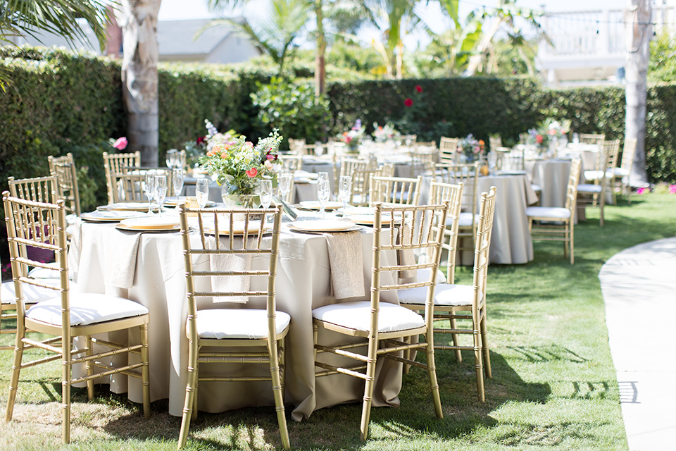  garden wedding with a green and pink color scheme – tables 