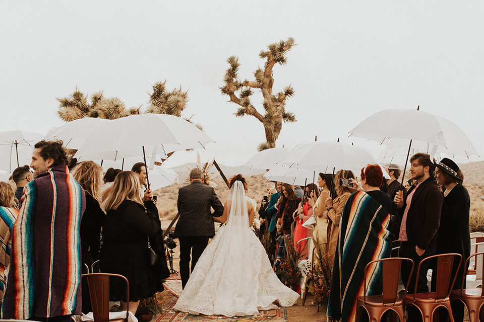  Jillian Rose Reed’s fabulous desert boho wedding –bride walking down the aisle 