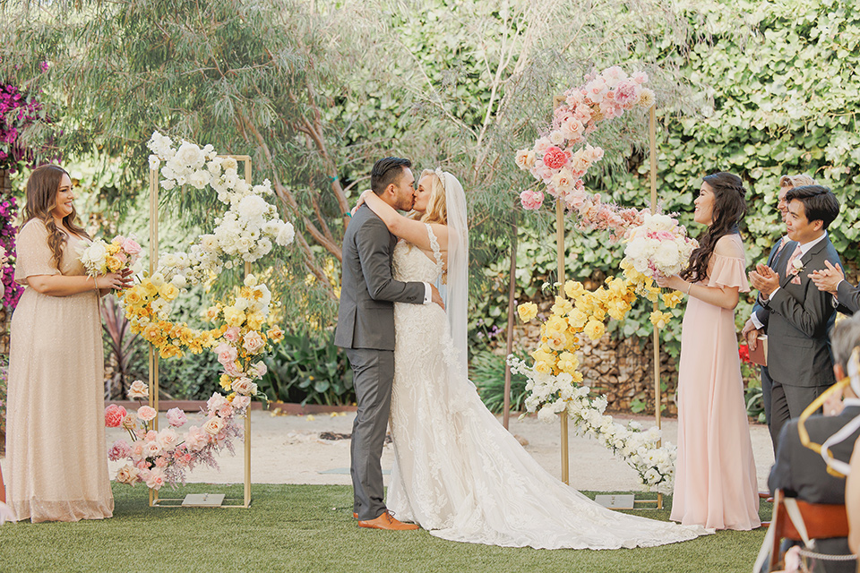  princess inspired wedding with touches of pink and dogs – first kiss 