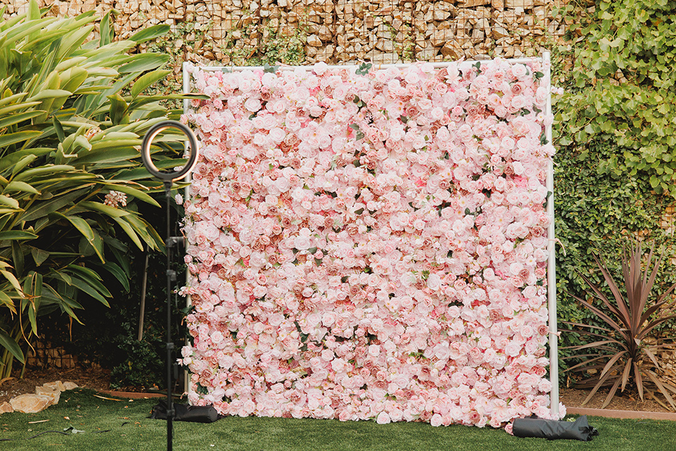  princess inspired wedding with touches of pink and dogs – flower wall 
