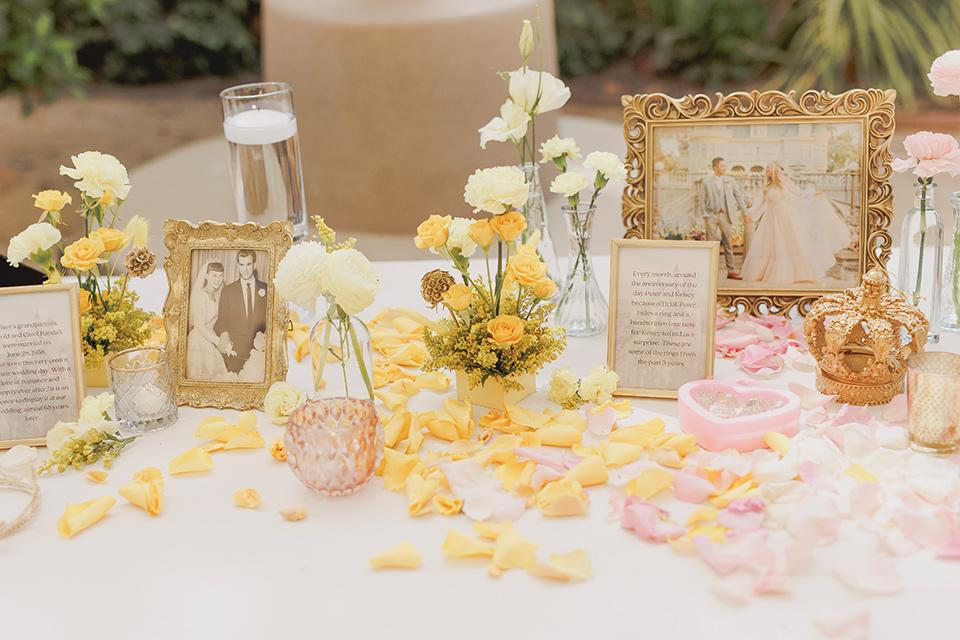  princess inspired wedding with touches of pink and dogs – table decor